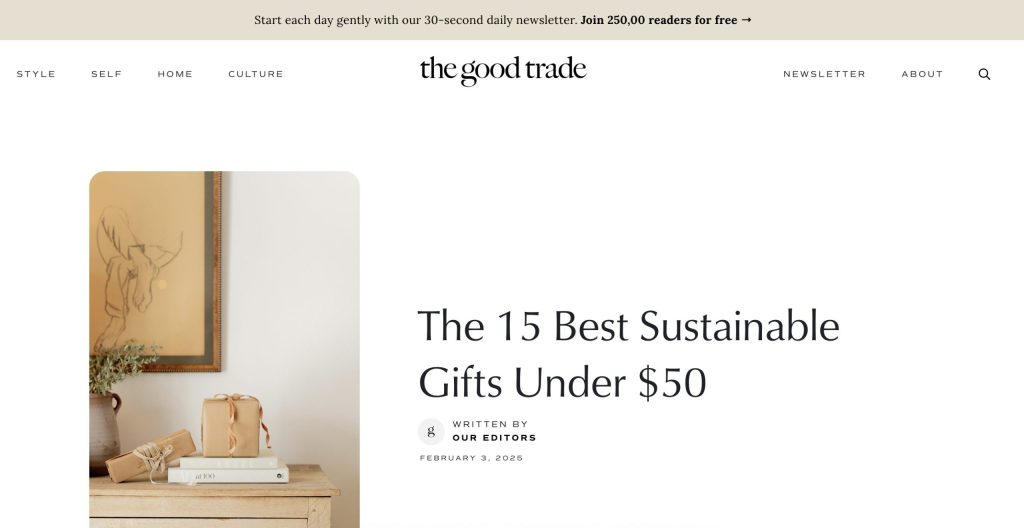 example of seasonal sale from the good trade