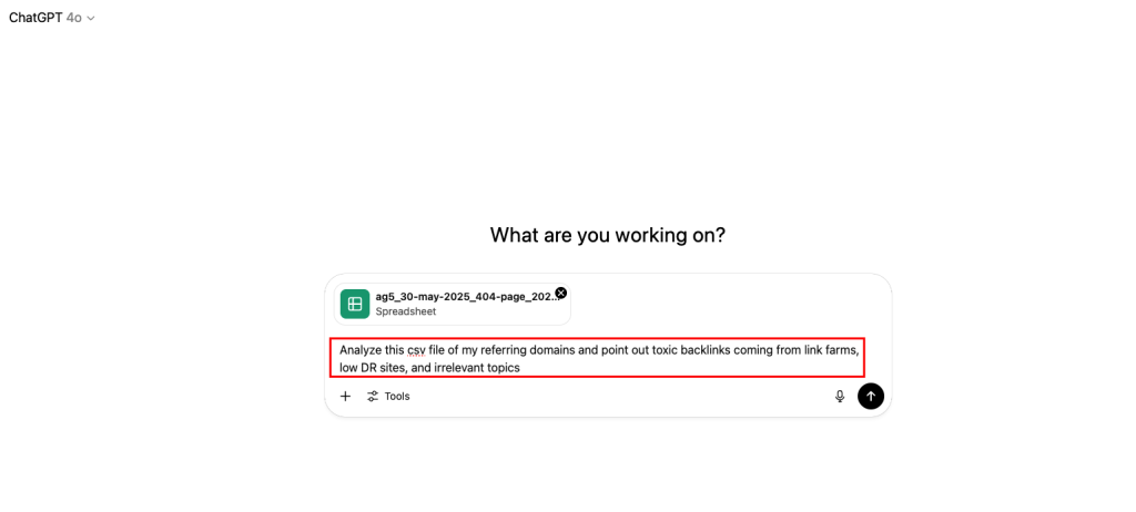 toxic backlinks with AI