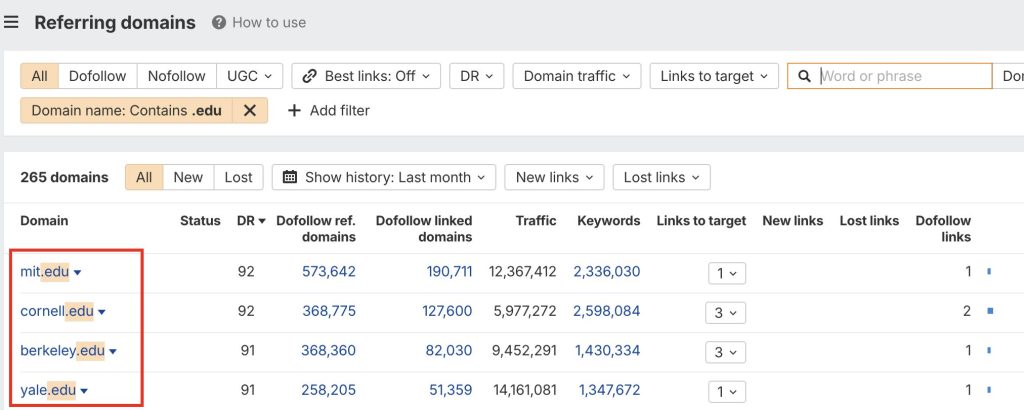 scholarship link building