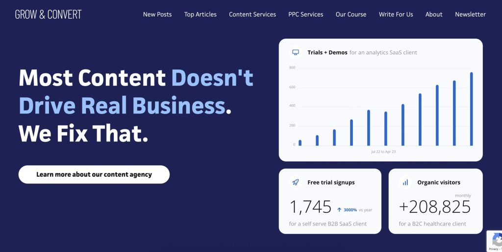 grow convert homepage